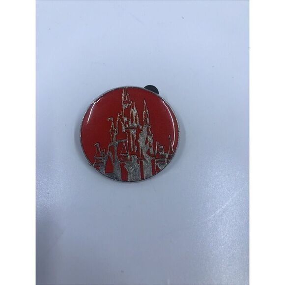 Disney Trading Pin 2011 Disney Parks Red Silver Castle World Icons - Picture 1 of 6